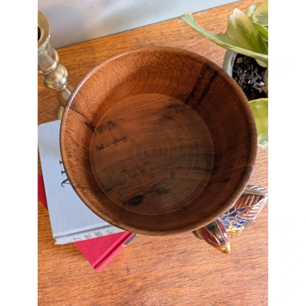 Vintage 1988 Bob Fisher Handmade Myrtlewood Pedestal Goblet Bowl Oregon Wood Art